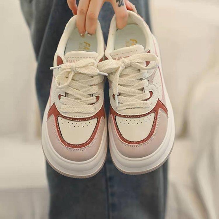 Инс корейская версия маленьких белых туфель женские 2025 осень новые студенческие кеды универсальная цветовая гамма туфли на платформе спортивная и повседневная обувь