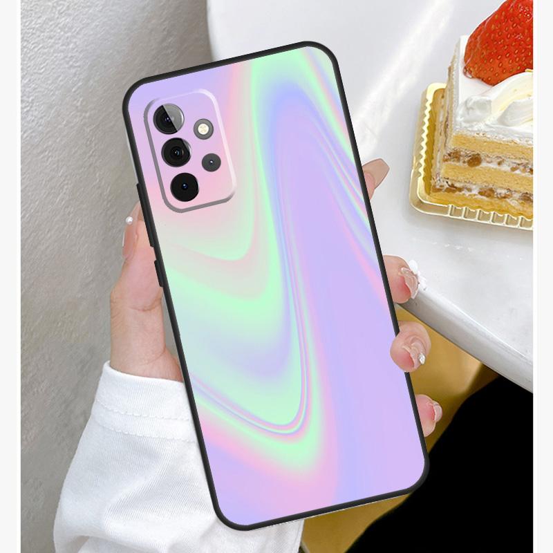 Радужный голографический переливающийся чехол для Samsung Galaxy A15 A25 A35 A55 A51 A71 A12 A32 A52 A13 A33 A53 A14 A34 A54