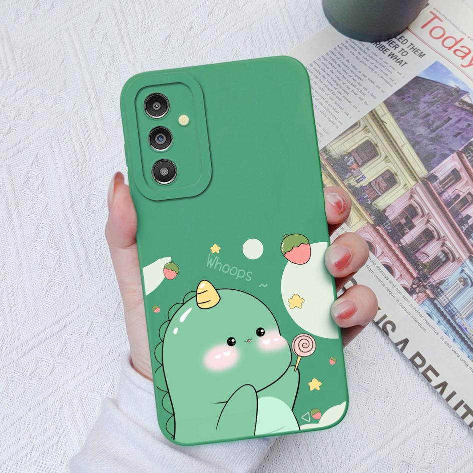 Cute Cases For Samsung Galaxy A31 A50 A51 A71 A52 A12 A13 A14 M54 Little Dinosaur Silicone Camera Protection Phone Bumpers For Galaxy Fundas Cover