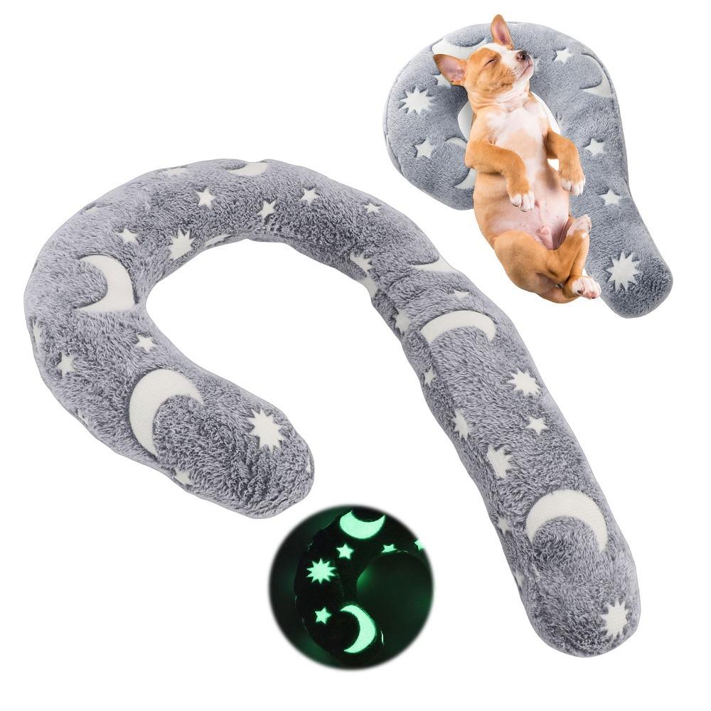 Crescent Shape Cat Neck Pad Luminous Surface Pet Cuddle Cushion Pet Sleep Pad Dog Bedtime