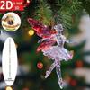 New 2D Flat Christmas Hanging Pendant Ballerina Simulation Angel Hanging Decor Acrylic Shining Rabbit Keychain Navidad Decor
