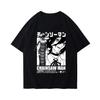 2025 Winter and Autumn Chainsaw Man T-shirt Bomb Devil Reze Merchandise Short Sleeve Anime Japanese Style Black T-shirt Clothing