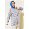 Двухниточный толстовка в полоску в стиле хиджаба-туники