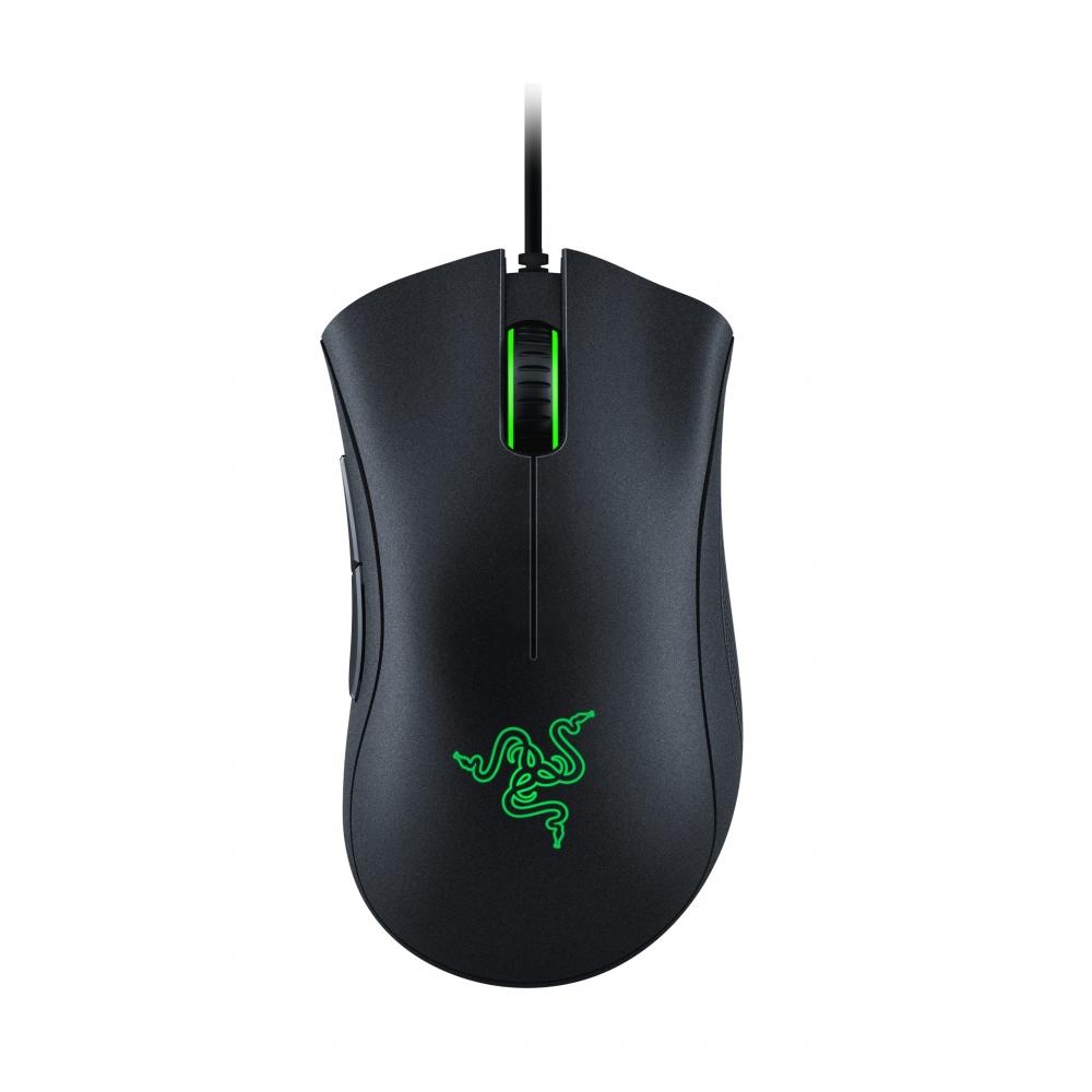 Razer Проводная игровая мышь DeathAdder Essential с 5 кнопками, 6400 DPI, оптический датчик, эргономичная форма, новая прошивка, применимая версия RZ01-02540100-R3M1-N