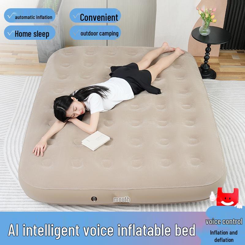 Smart AI Voice-Controlled Inflatable Air Mattress for Outdoor Camping – Thickened Double Bed Sheet
