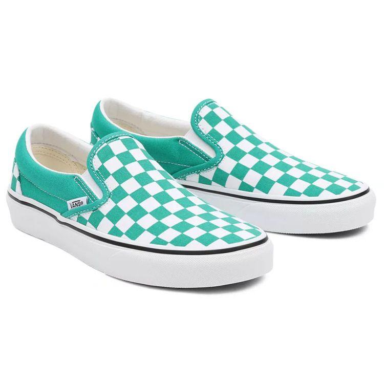 Vans Slip-On Series Checkerboard Casual Low-Top Skate Shoes Unisex Sneaker Green White VN0A5JMHB00