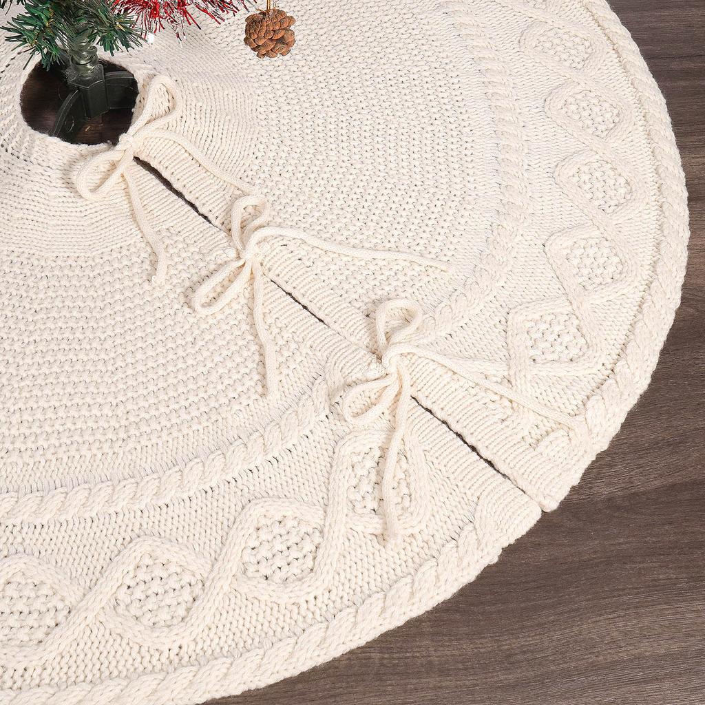 Стильная белая юбка для рождественской елки Теплая и элегантная белая юбка для пола для рождественской елки Стильное украшение для елки