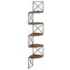 Floating Shelves 5 Levels, Book Shelf, for Bedroom Living Room Bathroom Kitchen Office, Easy Assembly, Industrial, Rustic Brown