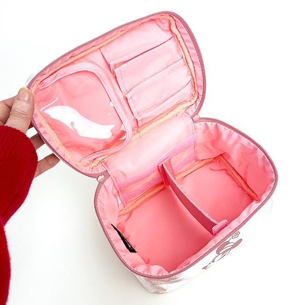 Disney Minnie Shine Bunny Pouch Pink Makeup Pouch Cosmetics Travel Disney