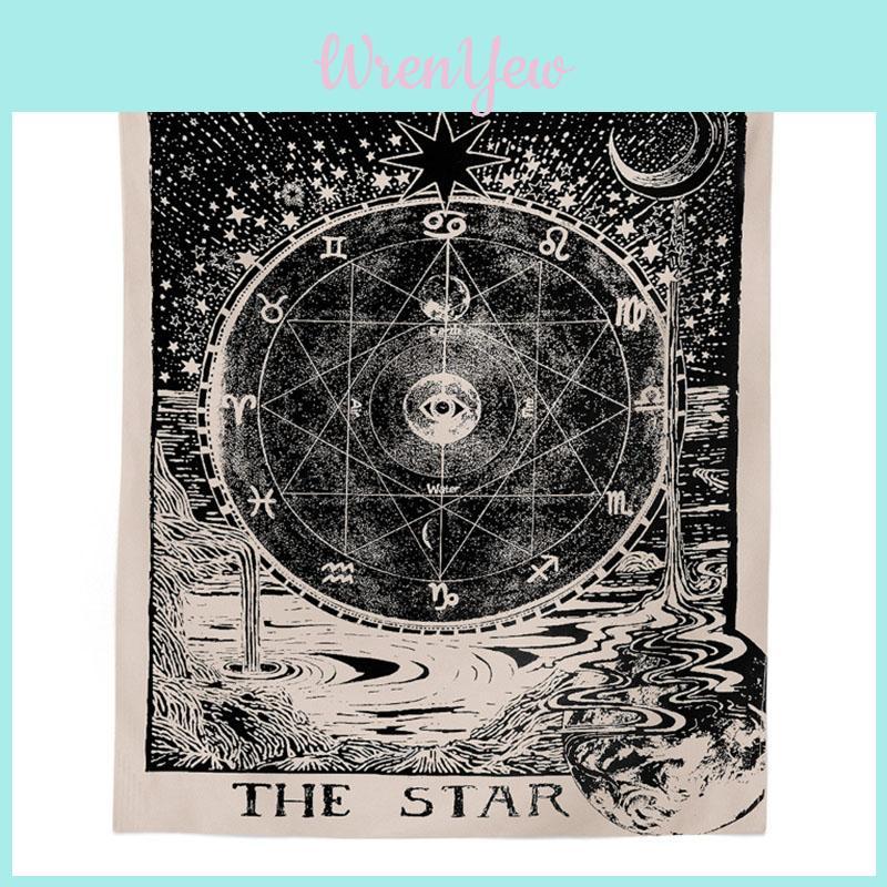 Wall Amkun Tarot Tapestry The Moon Star And Sun Medieval Divination Europe