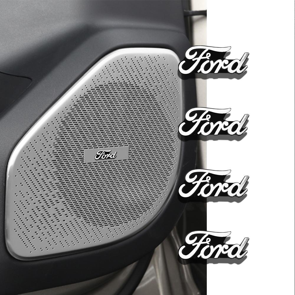 KLYA1 2/4pcs Car Styling Audio Stereo Speaker Badge Sticker Decal Decoration Auto Accessories For Ford Focus Mondeo Mk4 Mustang Kuga