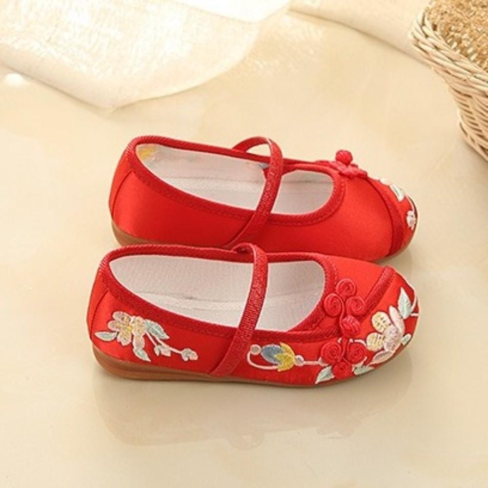 Износостойкие детские туфли Ханьфу с плоской подошвой, мягкая подошва, обувь для переодевания в стиле древних, для танцевального класса