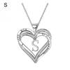 Dainty Initial Letters Necklace Heart Pendant Necklace Heart Necklace for Women Charm Necklace