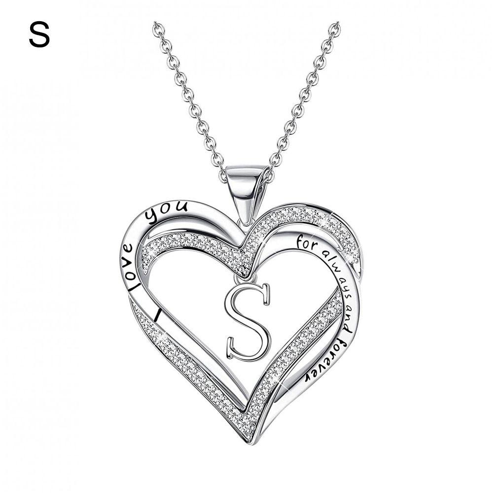 Dainty Initial Letters Necklace Heart Pendant Necklace Heart Necklace for Women Charm Necklace