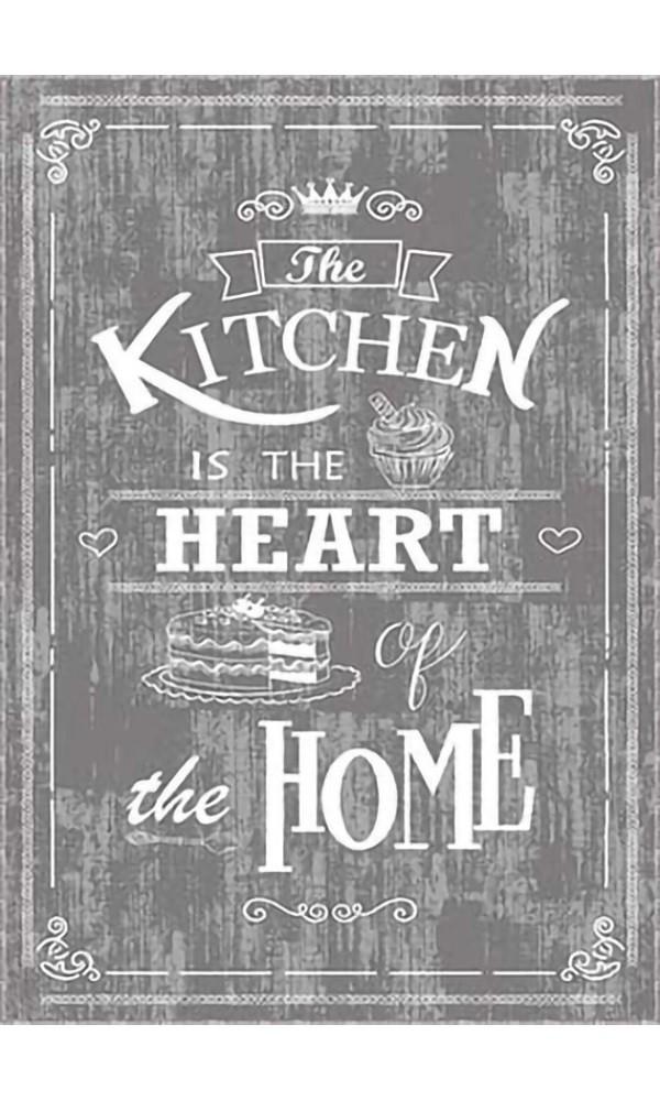 Tapis de cuisine 90x130 cm Polyester Kitchen Gris