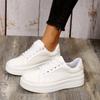 Fashion Women's Platform Sports Flat Shoes Tennis Female Casual Running Moccasins Leather Urban Comfortable White Girls