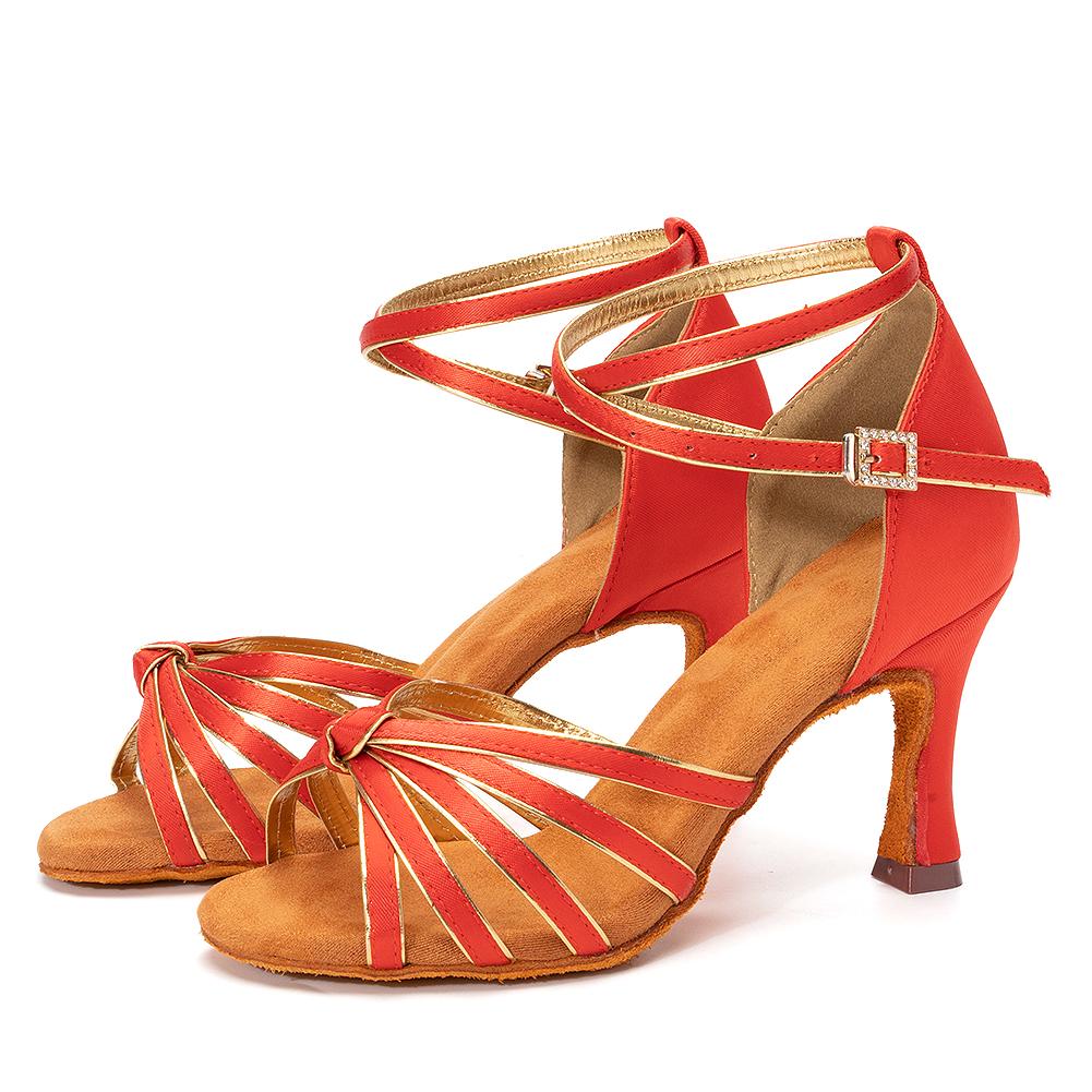 Women Tango Ballroom Latin Waltz Dance Girls Party Shoes High Heeled 7CM
