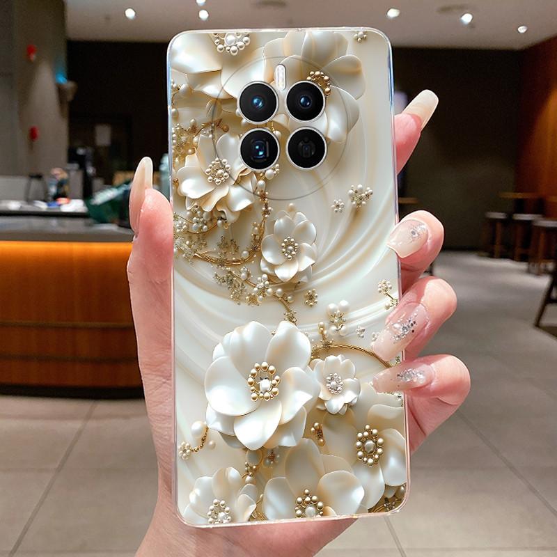 Phone Case For Huawei Mate 50 50E Butterfly Bow Protective Casing For Huawei Mate 50 Pro Transparent Soft Silicone TPU Cover
