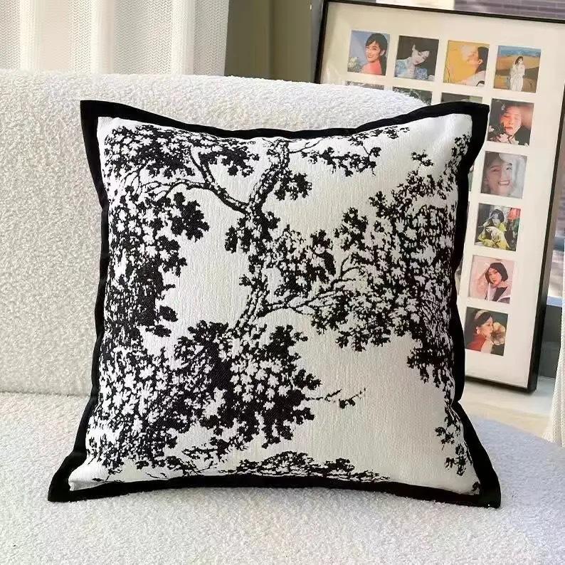 Simple Line Print Square Pillow Cover 45x45cm Sofa Waist Cushion Case Home Decorative Throw Pillowcase