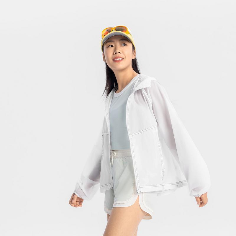Куртка женская Li Ning CF Outdoor Series Легкая Дышащая Водоотталкивающая Защита от солнца UPF 55+ Упаковываемая Белая AFDV378-3