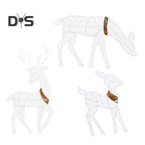 Светодиодный олень, рождественское украшение, железная рама, освещение, олень, украшение для дома и улицы, статуи оленей для декора сада, газона, двора