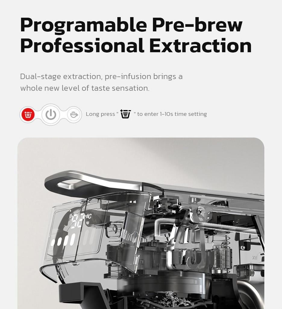 HiBREW Капсульная кофеварка H1B 5 в 1, резервуар для воды 600 мл, давление экстракции 19 бар, режим холодной/горячей воды, светодиодный индикатор - вилка европейского стандарта