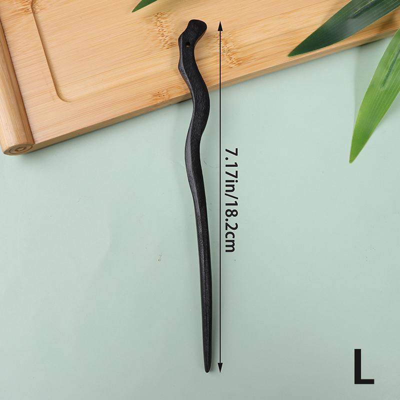 Традиционные деревянные черные палочки для волос в китайском стиле, заколки для волос, резная деревянная вилка для волос, винтажные палочки для еды, головные уборы для женщин, ювелирные изделия