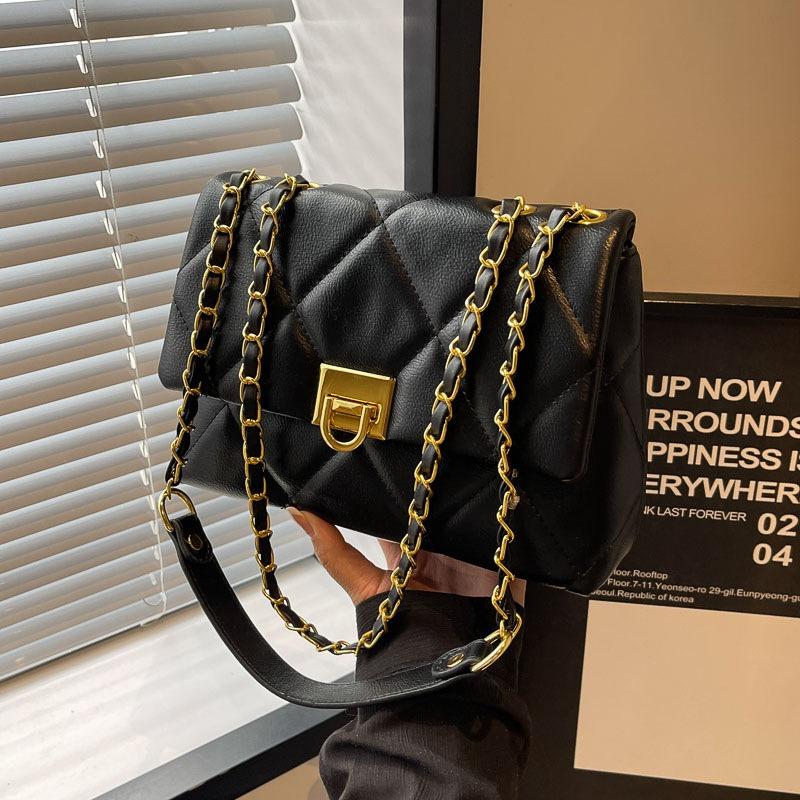 Сумка женская новая модная универсальная цепочка ромбовидная сумка-мессенджер премиальная текстурная на плечо маленькая квадратная сумка