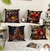 New Christmas Throw Pillow Cover Polyester Printed Holiday Living Room Sofa Decorative Cushion Cover Cushion Cover