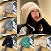Japanese Style Beanie Hats Patch Design Ski Cap Fashion Ear Protection Pullover Hat for Women Men