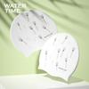 WATERTIME Silicone Swimming Cap, Waterproof, Ear Protection, Long Hair Swim Cap, White