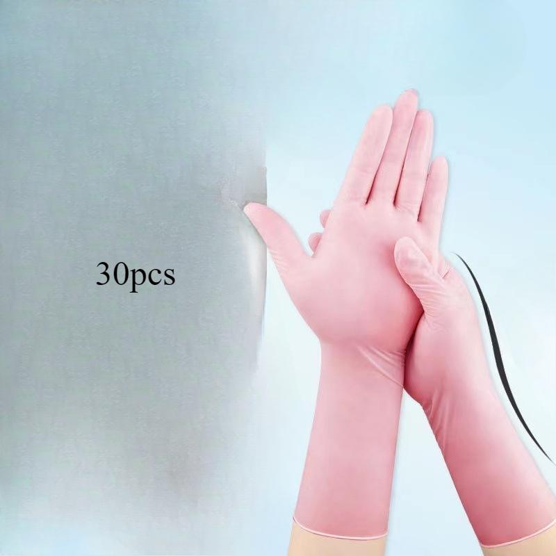30pcs Disposable Extended Nitrile Dishwashing Gloves for Household Cleaning Kitchen Durable Household Close - Fitting Thin for Dish - Brushing
