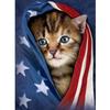 5D DIY Кошка Алмазная картина Декоративный флаг Полный алмазный набор для вышивки крестом Алмазная вышивка Пейзаж Ручная работа Подарок
