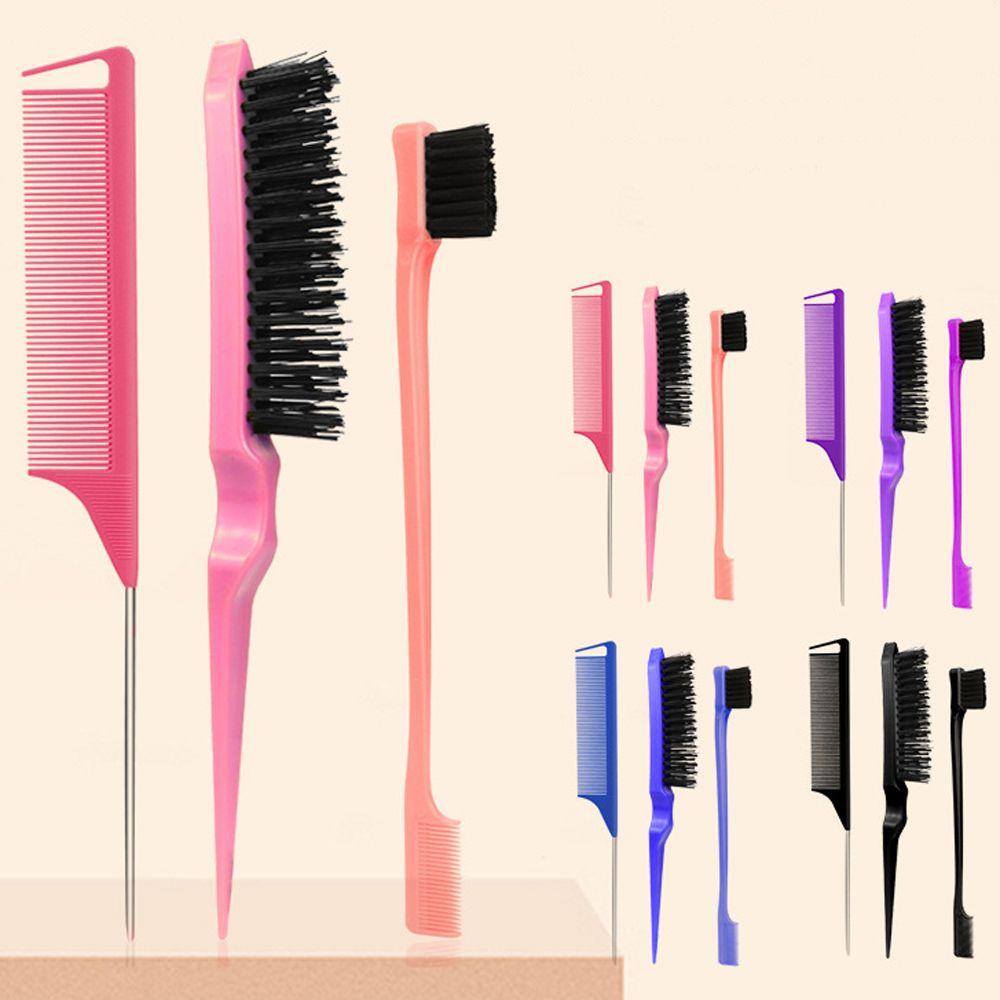 Расческа с хвостиком, щетка с мелкими зубцами для окрашивания волос, набор щеток с расческой и двусторонним краем, расческа с хвостиком