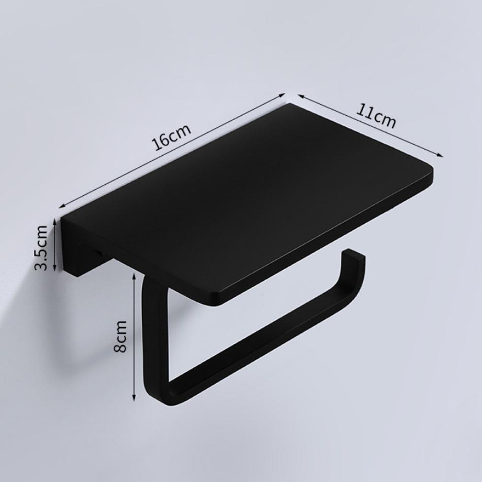 Держатель для бумаги с полкой, черный, серый, белый, алюминиевый, для ванной, кухни, туалета, держатель для рулонов бумаги с полками для телефона, держатель для хранения салфеток