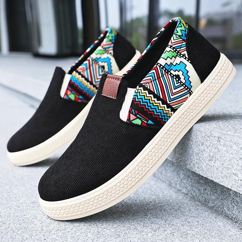 Обувь Мужская повседневная обувь Тканевые туфли Старый Пекин Дышащие парусиновые туфли Одинарные туфли на одной педали