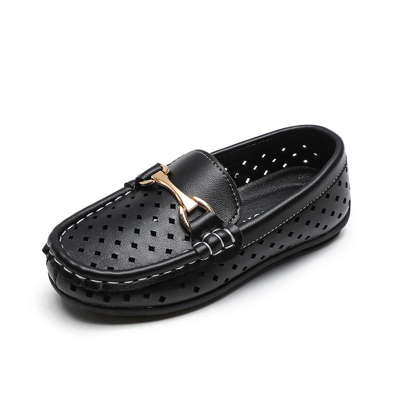 Детские мокасины из натуральной кожи Hollow Boys в британском стиле, детские туфли без застежек на мягкой подошве