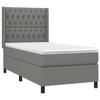 Maison Exclusive - Sommier à lattes de lit matelas LED Gris foncé 90x200cm Tissu