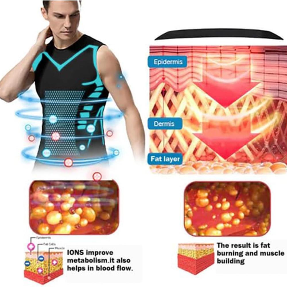 Новая версия жилета Energxcel Ionic Shaping Vest, удобная и дышащая ткань Ice-Silk для мужчин, помогающая создать идеальное тело