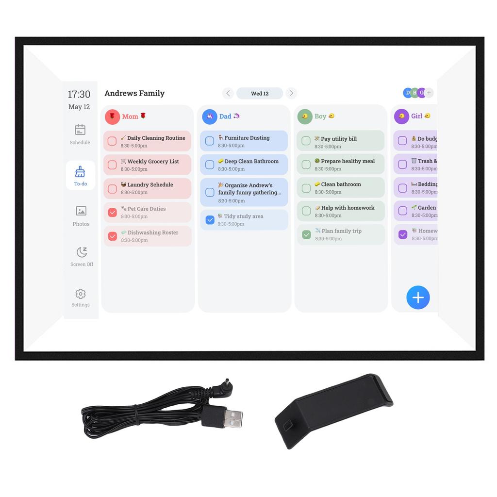 Умный цифровой календарь 10,1 дюйма HD сенсорный экран семейный планировщик со сменной цифровой фоторамкой