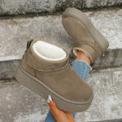 2025 Новые женские зимние сапоги, повседневные, слипоны, шерстяные, теплые, для дома, брендовые, элегантные, зимние, кашемировые, теплые сапоги, на плоской подошве, больших размеров