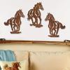 Set of 3 Metal Horse Wall Art Décor Rustic Western Style for Living Room, Bedroom, Bathroom Indoor Decoration