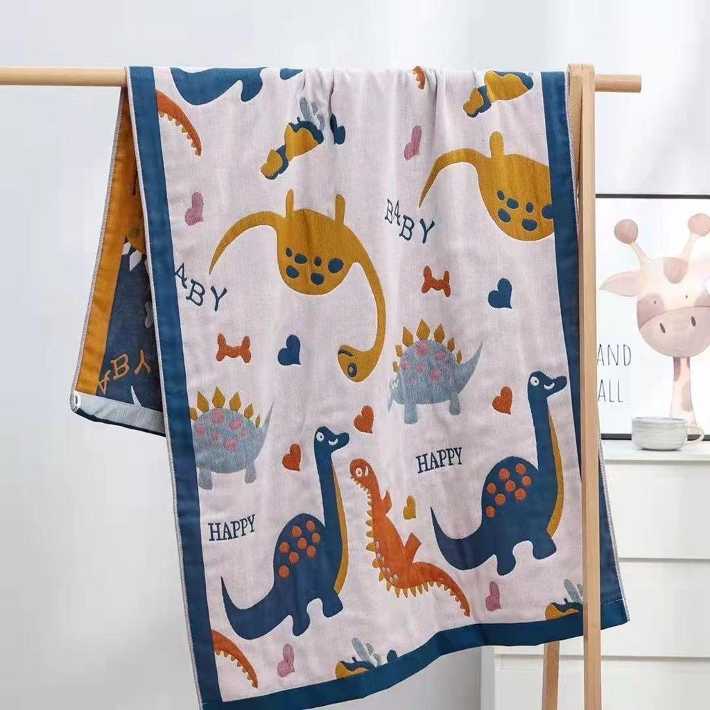 Extra Large Cotton Gauze Cartoon Bath Towel - Soft, Quick-Drying for Adults & Kids