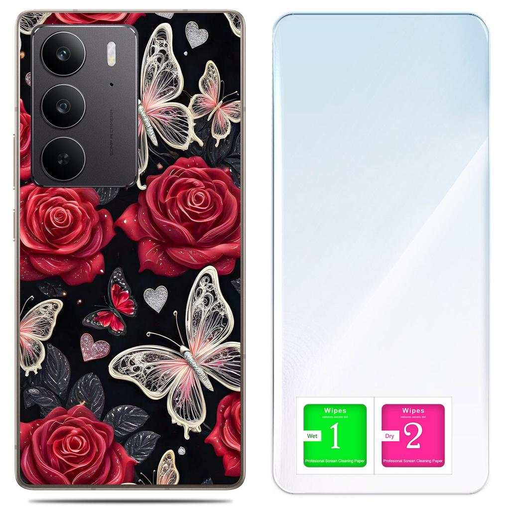 Etui Do Realme C75 / 14X 5G Obudowa Foto Case Plecki Motyle + Szkło 9H