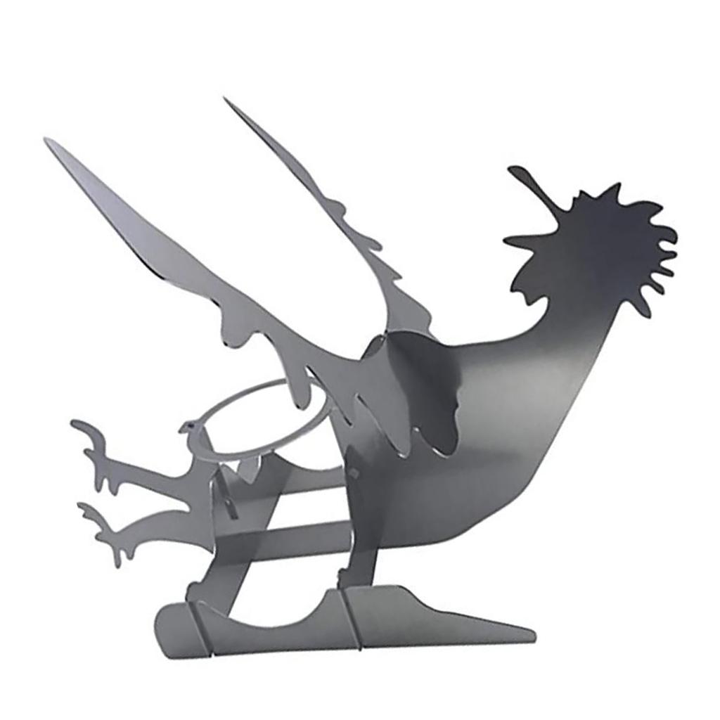 Motorcycle BBQ Rack Stainless Steel Chicken Stand Beer Chicken Roaster Stand for Outdoor Barbecue Camping