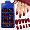 120 шт. Глянцевые вишнево-красные квадратные накладные ногти Medium Soft Gel Красные накладные ногти Ручная работа Полное покрытие Вишнево-красные акриловые накладные ногти