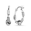LeCalla Sterling Silver Jewelry Italian Design Bali Style Love Knot Ring Hoop Earrings for Kids and Girls
