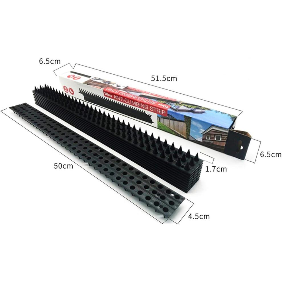 Outdoor Animal Repellent Spikes, Effective Deterrent For Cats, Raccoons, Birds, And More, Easy Installation For Fences, Railings, Roofs, Walls, 10 Pie