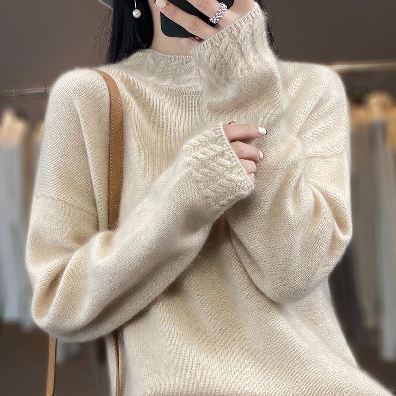 Женский кашемировый свитер Qinghe Cashmere 30% кашемир 70% шерсть Осень и Зима Пуловер Теплый и Модный