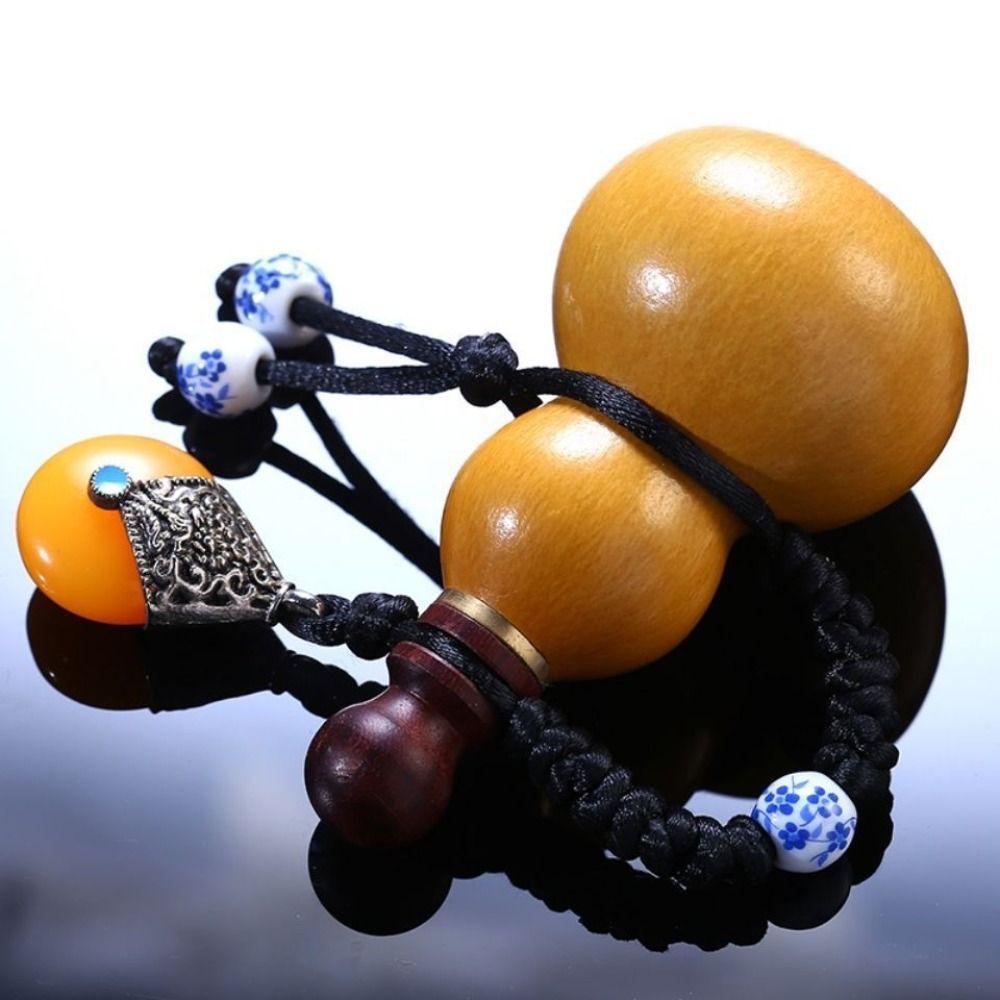Retro Wood Gourd Hanging Decor Natural Gourd Pendant Portable Water Bottle Outdoor